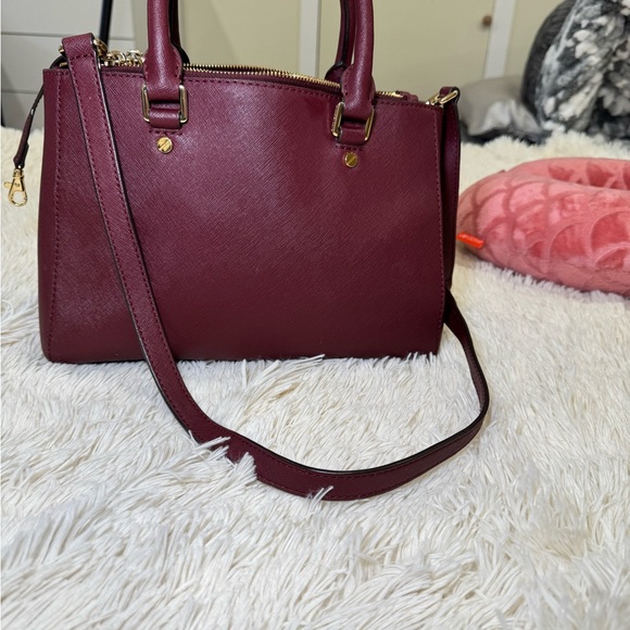 Michael Kors Burgundy Leather Handbag - Picture 2 of 6